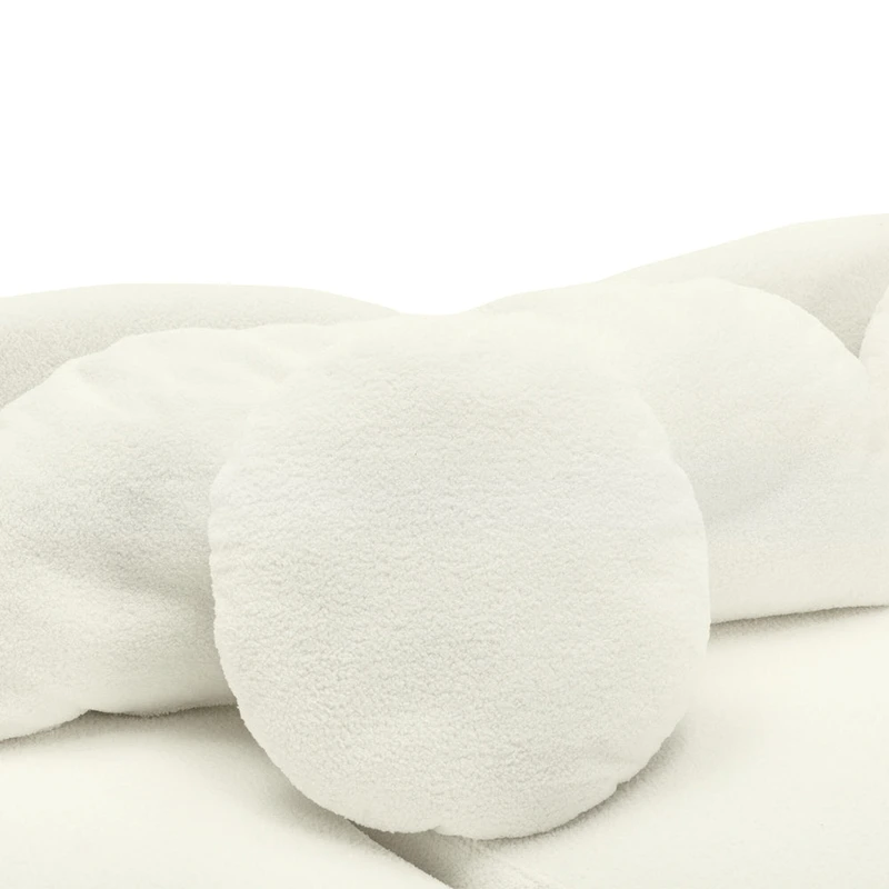 103.5 Lamb Velvet Armless Sofa with 6 Pillows and Floating Design