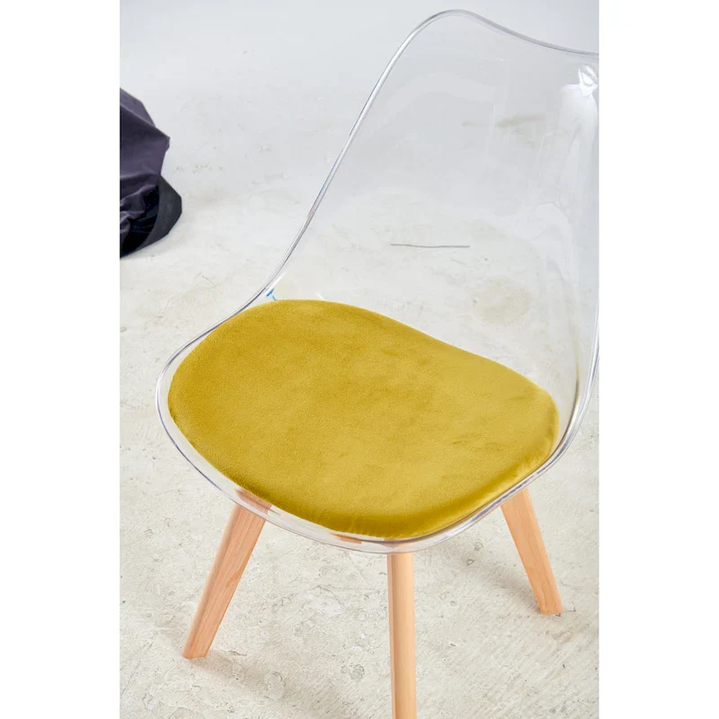 Modern 5-Piece Dining Set with Rectangular Table & 4 Transparent Chairs