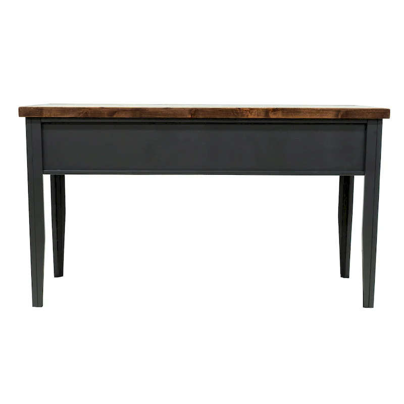 Two-Tone Writing Desk with Bronze Hardware - 53 Inch