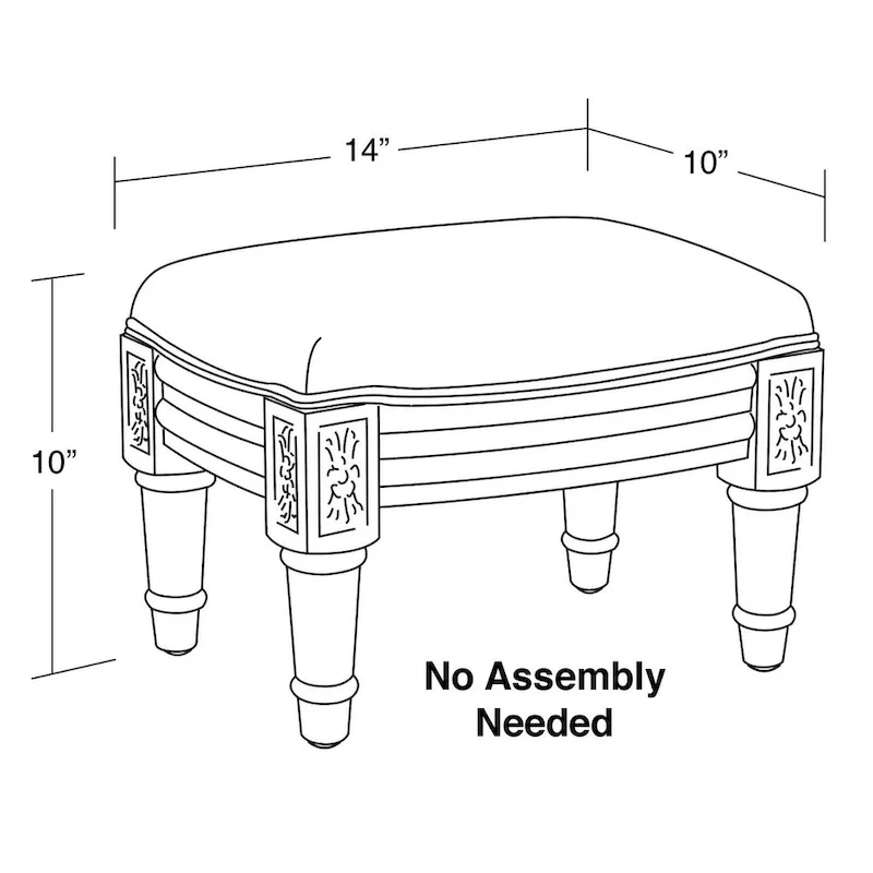 Jade Green Fern Footstool with wood stained finish