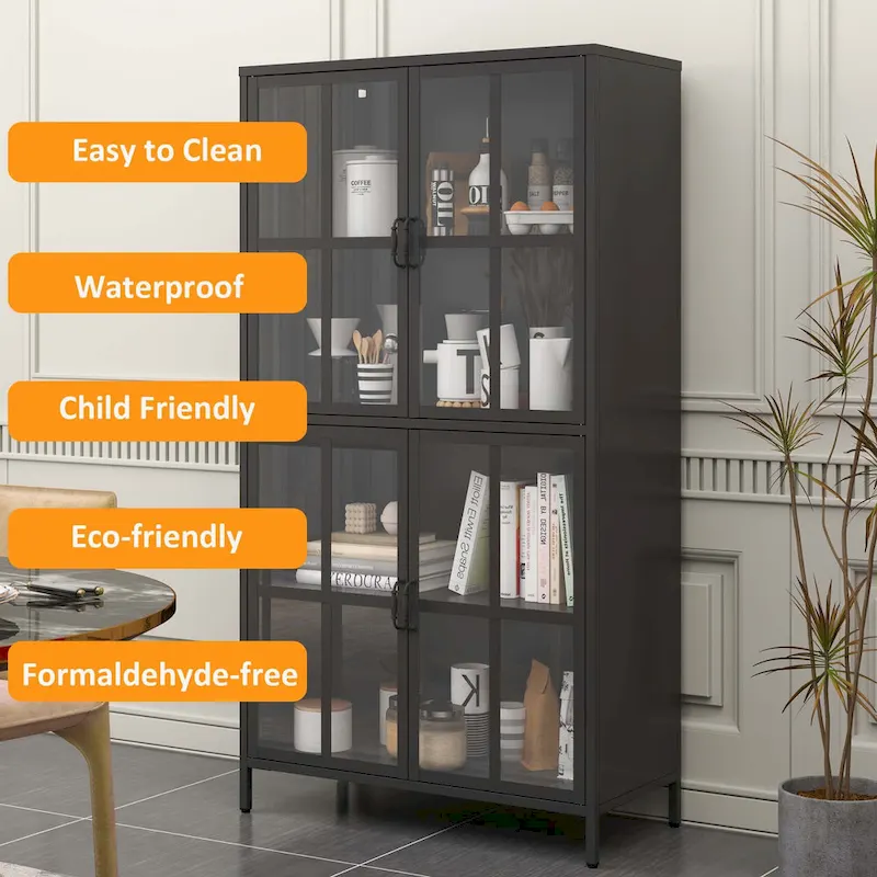 Premium Black Metal Storage Cabinet