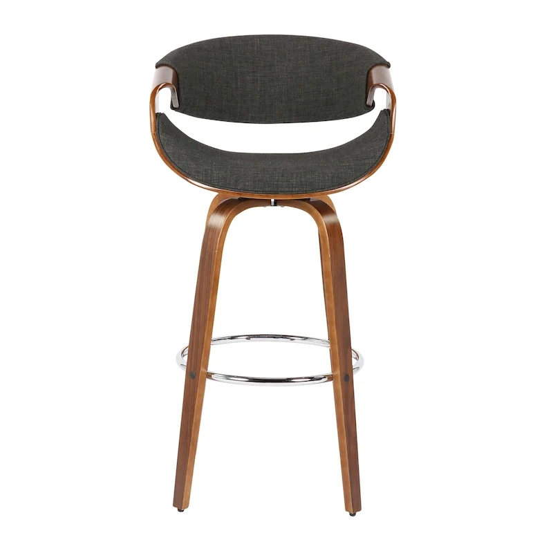 Carson Carrington Sauda 30 Fixed-Height Bar Stool with Bent Wood Legs and Round Footrest (Set of 2)