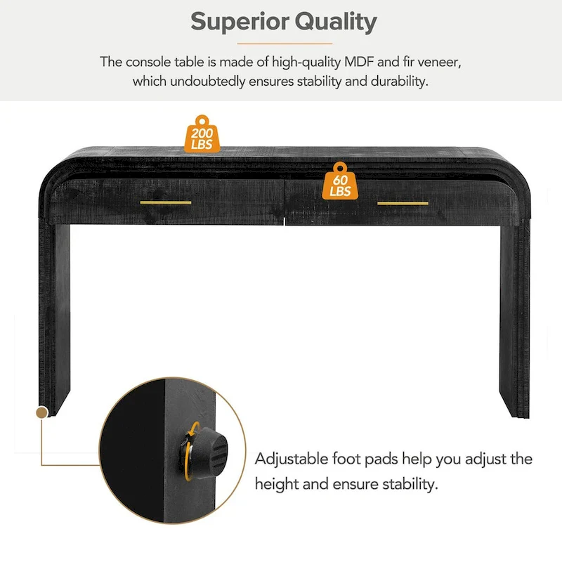 Nestfair Unique Retro Silhouette Console Table with Two Drawers