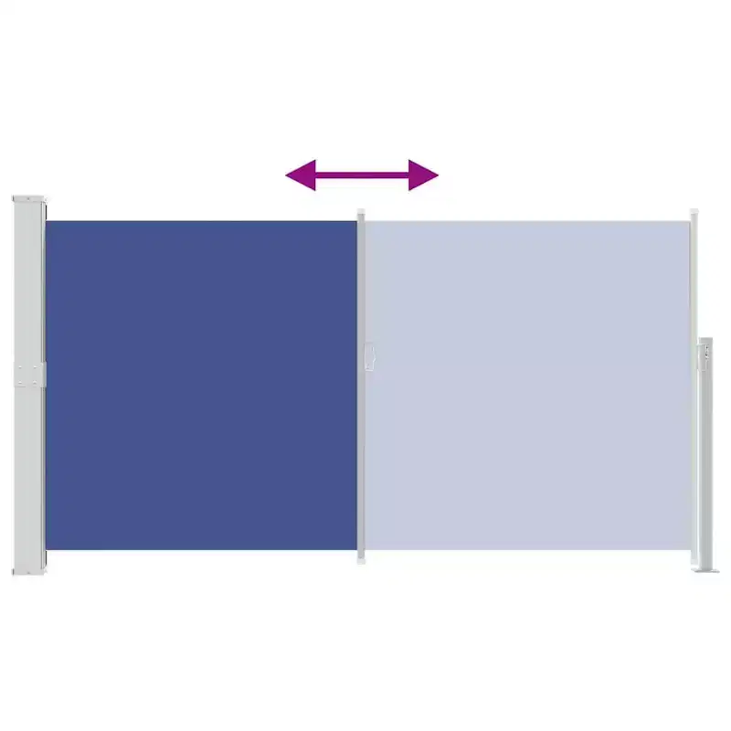 vidaXL Side Awning Blue (screen), Green grey (stand)