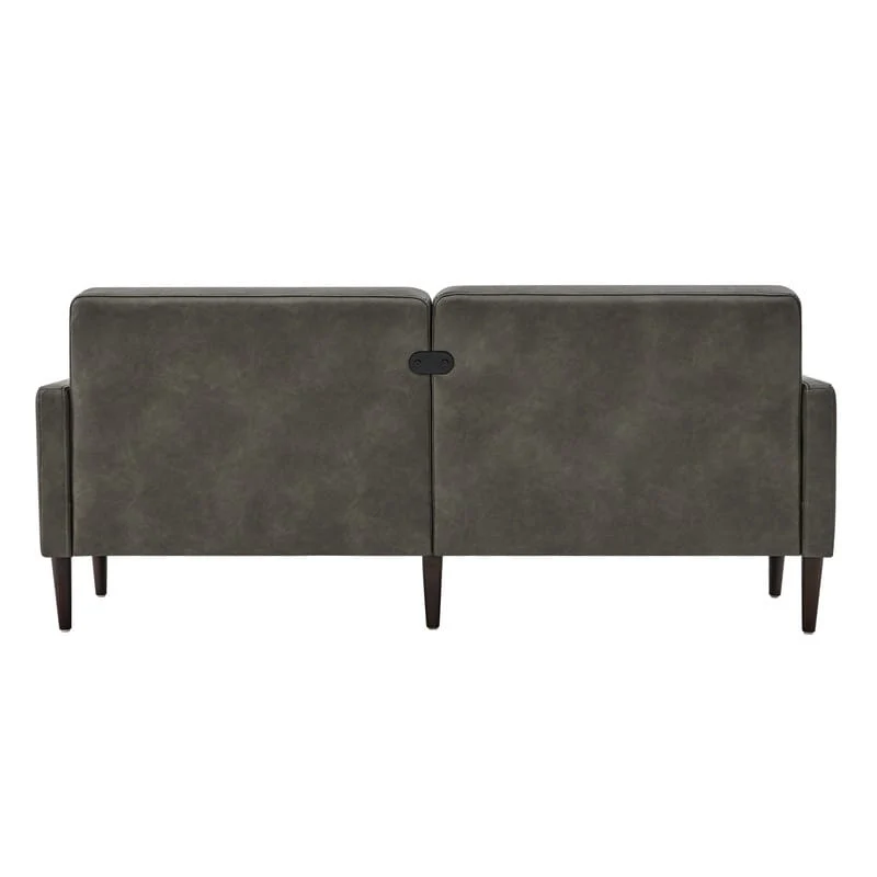 Gray Mid-Century Tufted Sofa Set - 1-Seater & 3-Seater
