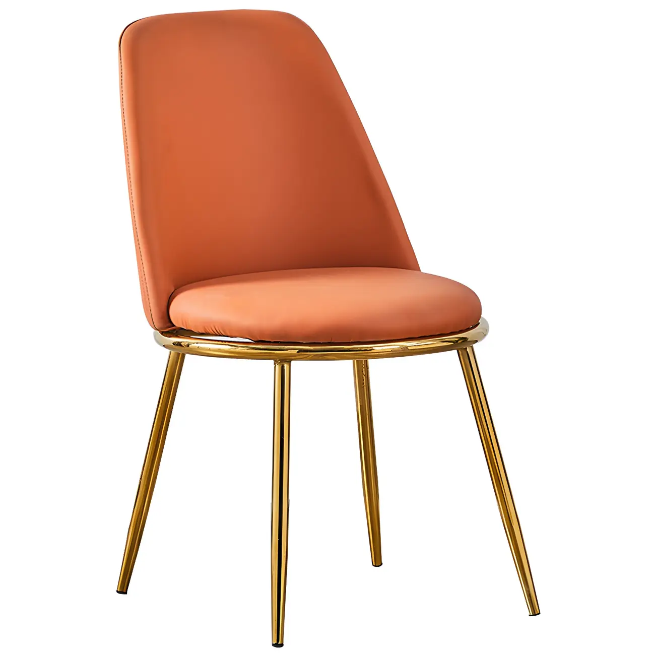 Glam Scandinavian Leather Armless Dining Chairs Metal Frame