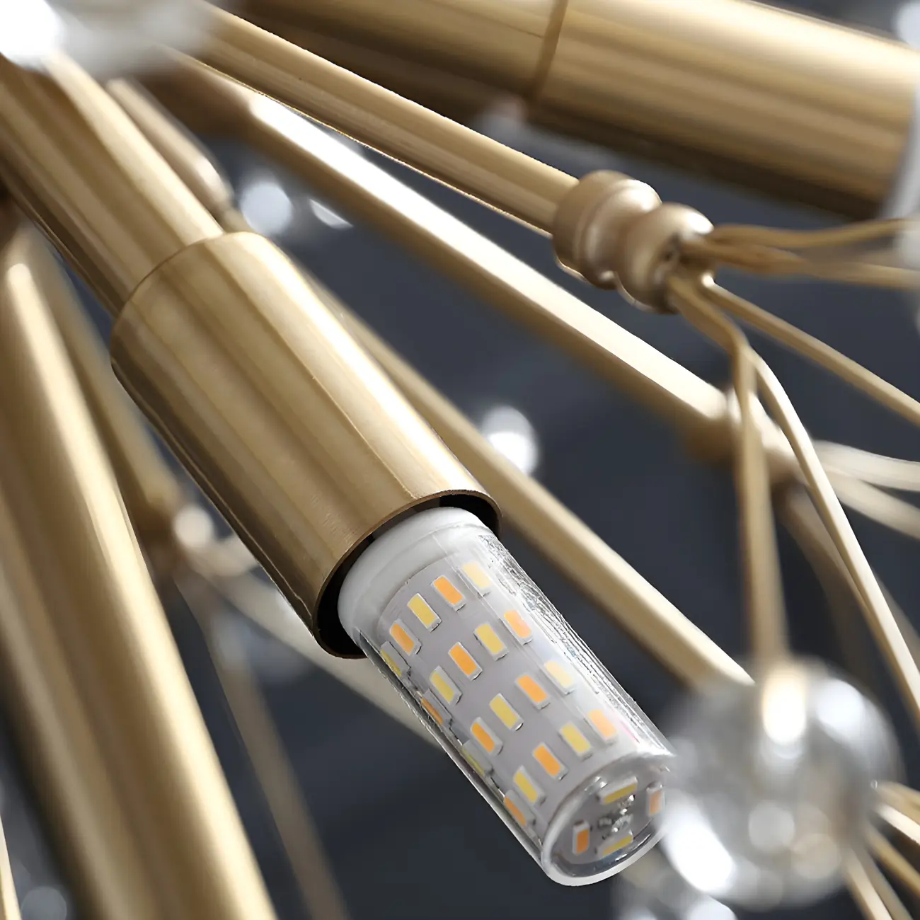 Modern Adjustable Gold Crystal Sputnik Starburst Chandelier