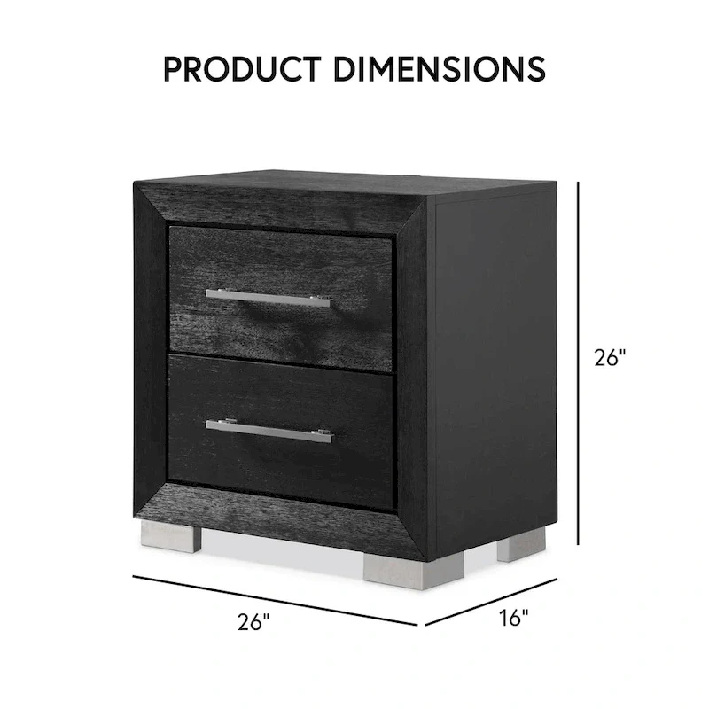 Furniture of America Alaric Modern Black Solid Wood 6-Piece King Bedroom Set Cedar-Lined Bottom Drawer