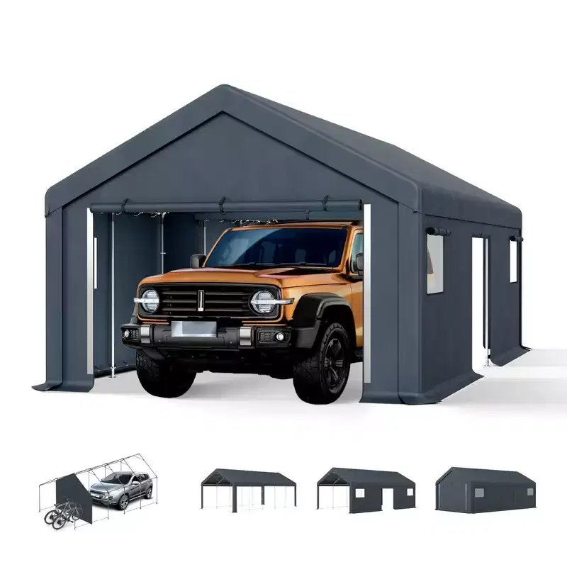 Captiva Designs Outdoor Portable Storage Shelter - Choose Between Two Spacious Garage Tents with Roll-Up Zipper Doors