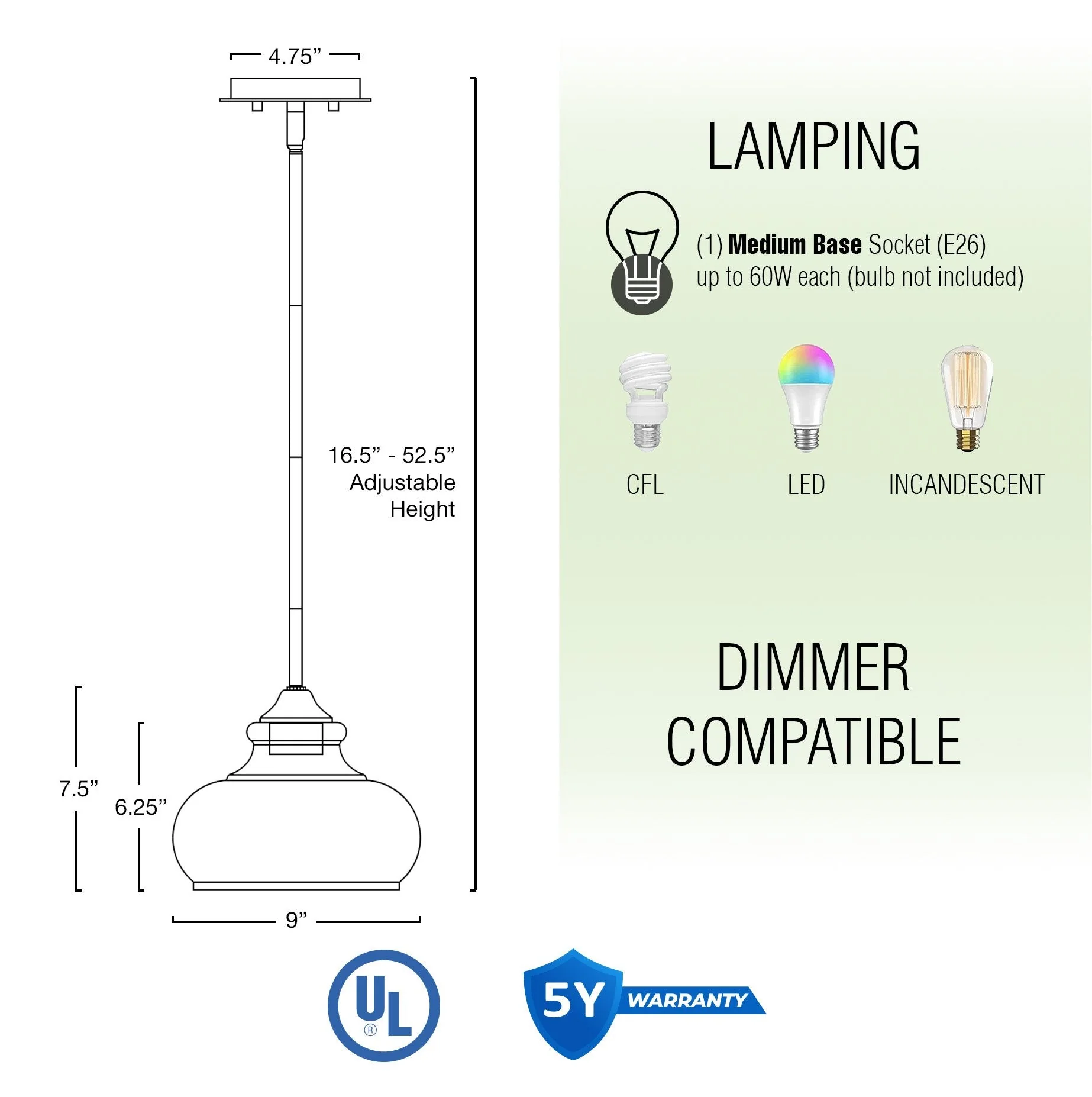 Harlow 9 Modern Industrial Farmhouse / Schoolhouse / Rustic Pendant Light