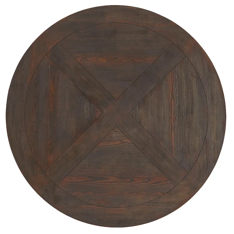 Benchwright Brown Finish Round Dining Table by iNSPIRE Q Artisan