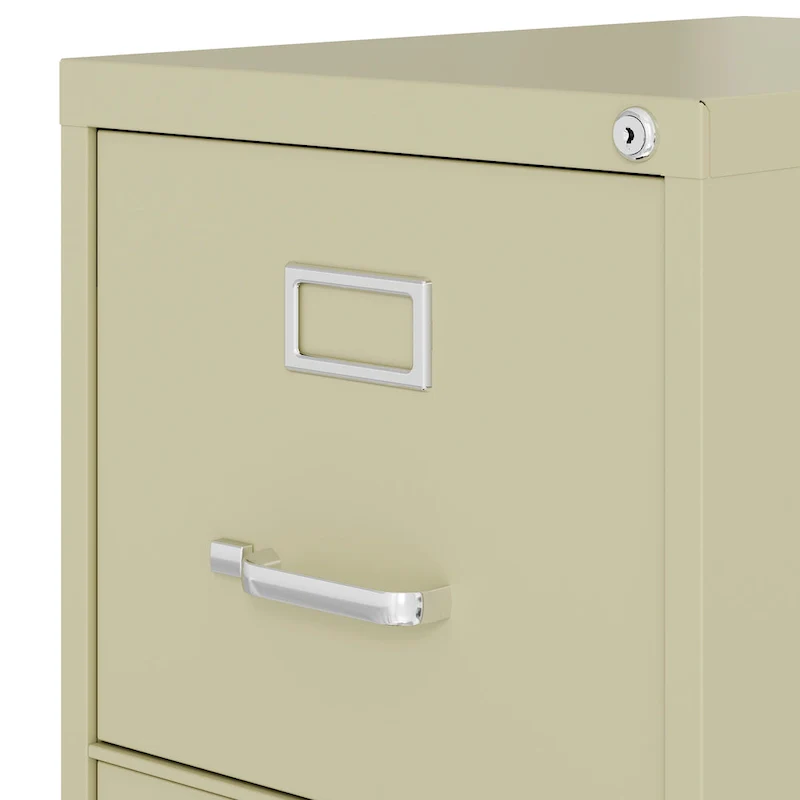 Vertical File Cabinet with Lock - Grey/Beige/Black, 3-Drawer