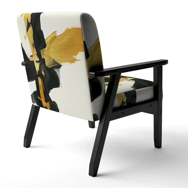 Geometric Black And Teal IV Upholstered Accent Chair