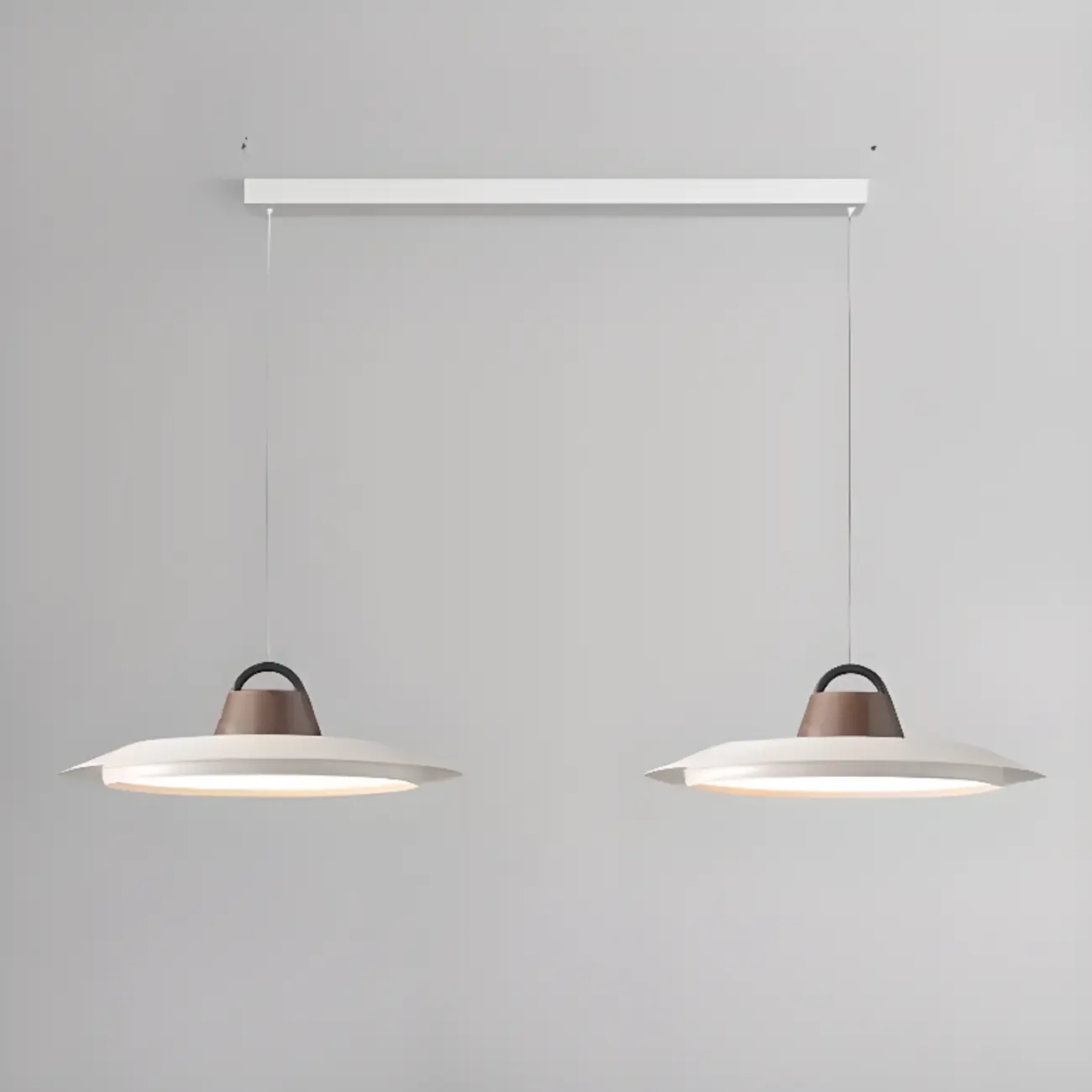 White Barn Metal Walnut Dimmable Hanging LED Pendant Light