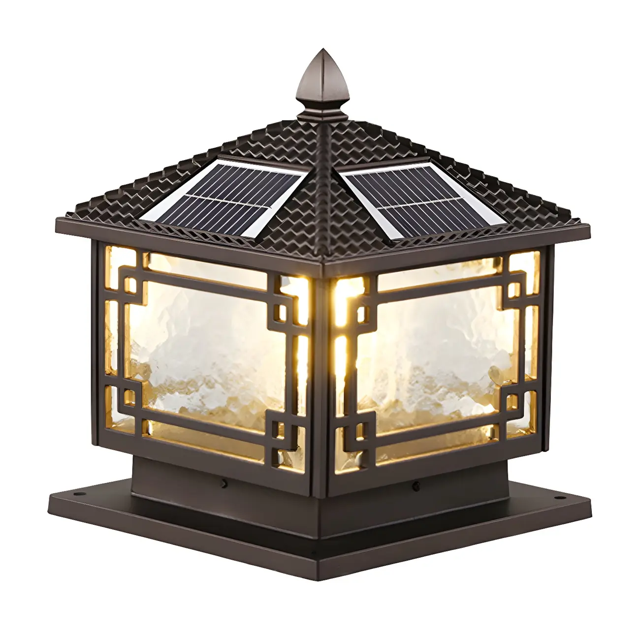 Oriental Traditional Black Solar Outdoor Post Lights