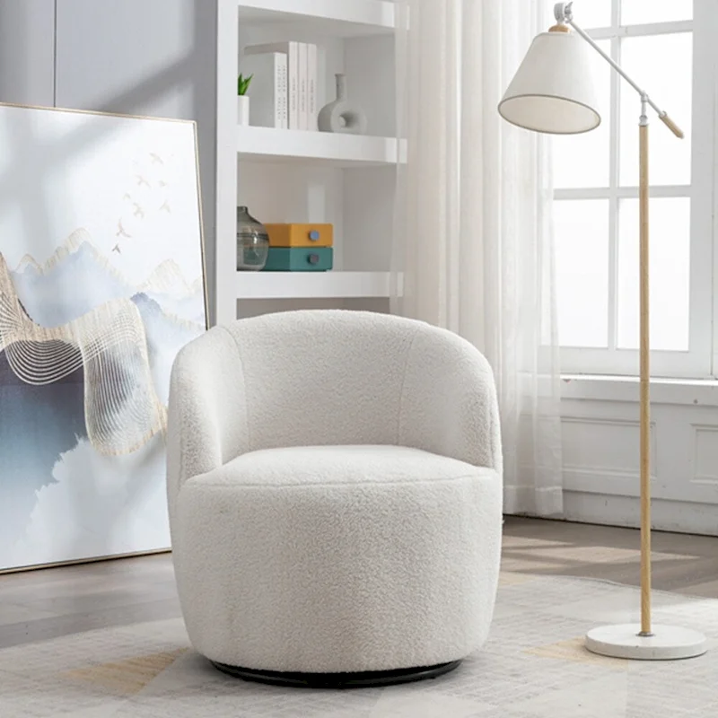 Teddy Fabric Swivel Accent Armchair Barrel Chair