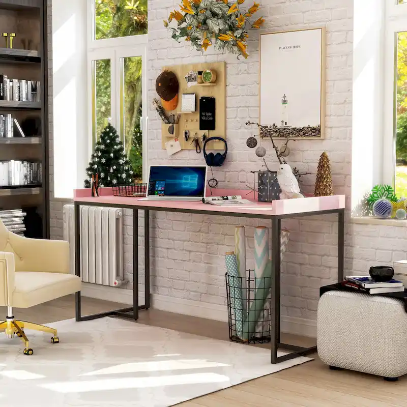 59-inch Metal Computer Desk with USBs by Furniture