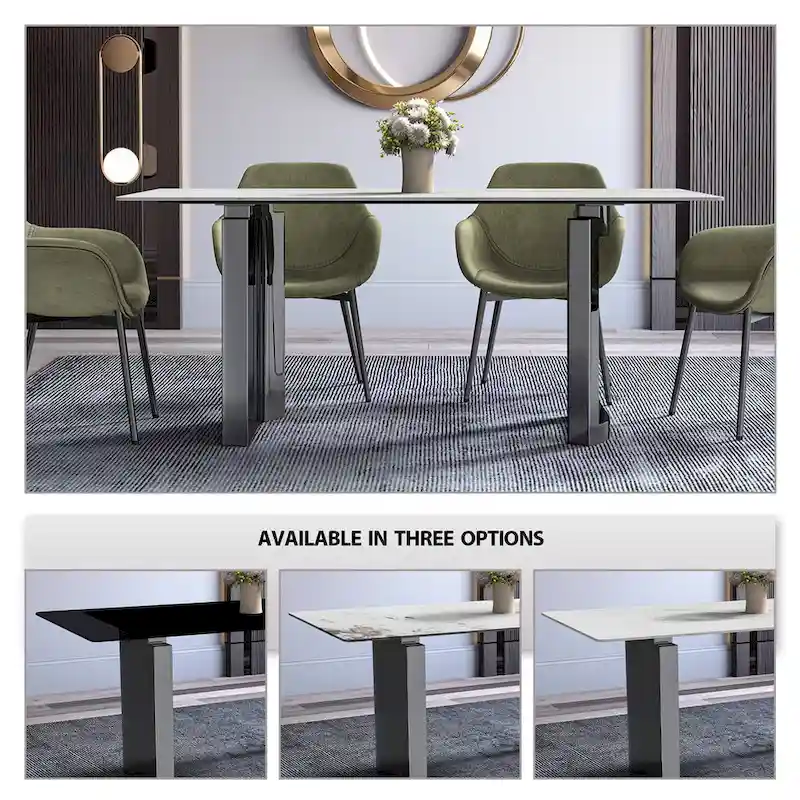Astra Series Dining Table with Sintered Stone/Glass Top
