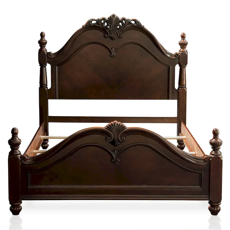Diva Traditional Cherry Solid Wood 2-Piece Poster Bedroom Set by Furniture of America
