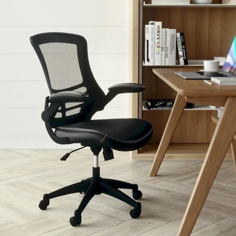 Mid-Back Mesh Swivel Ergonomic Task Office Chair with Flip-Up Arms