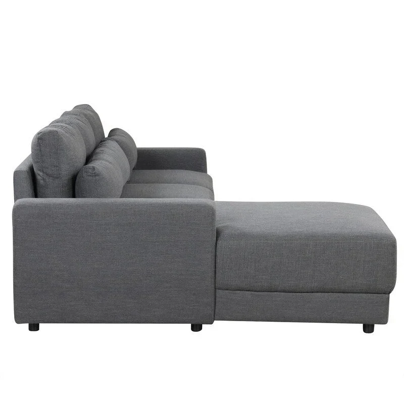 92.9W L-shaped Modular Sectional Sofa with Cushions and 3 Pillows