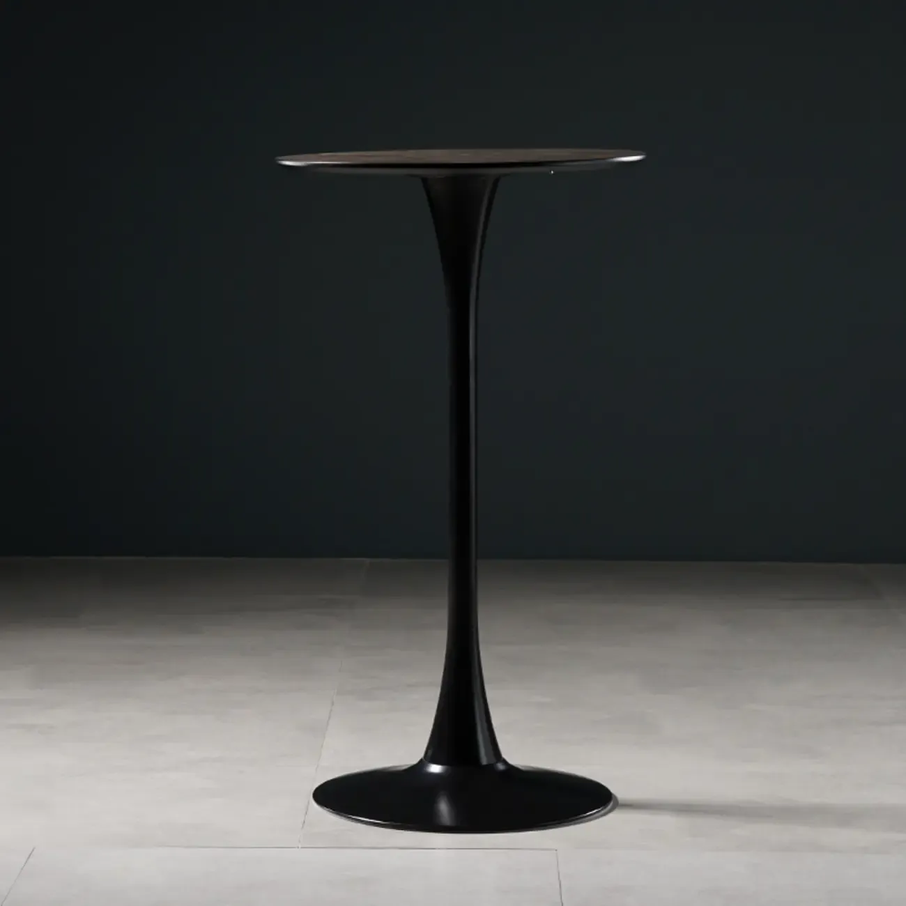 Modern Grey Wooden Round Tulip Base Bar Tables