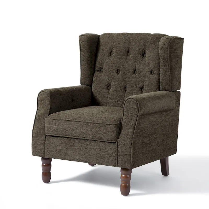 Button-Tufted Accent Chair Wingback Armchair - 38H