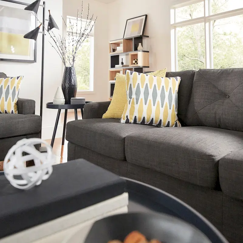 Elston Tufted Linen Track Sofa by iNSPIRE Q Modern