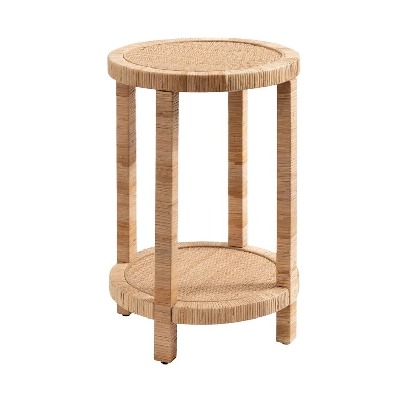 Kate and Laurel Rafina Rattan Side Table - 16x16x24