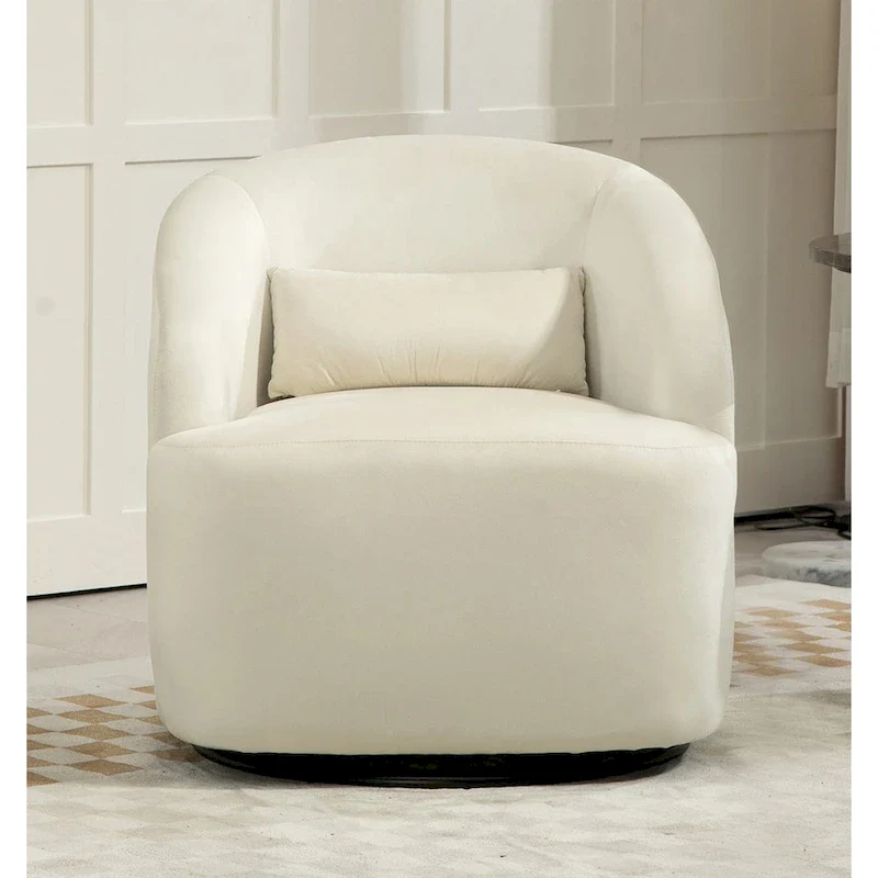 Modern Velvet Upholstered Swivel Accent Chair