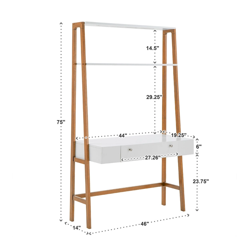 Lyvia 46 Wide Leaning/Ladder Desk by iNSPIRE Q Modern