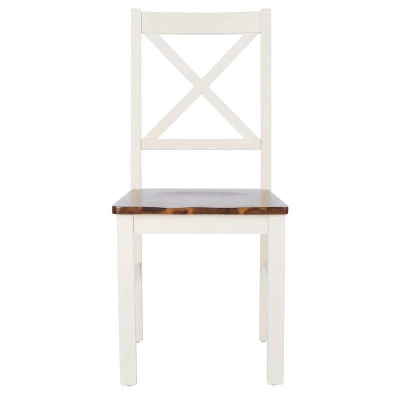 White/Natural Dining Chair - 17.5 W x 19.5 L x 37 H