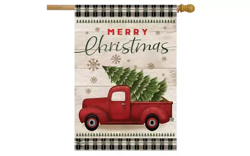 Briarwood Lane House Flag 40x28 For Outdoor Merry Christmas Pickup Truck For Christmas House Flag