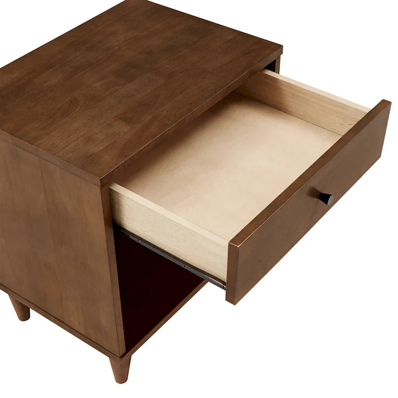 Frey 1-Drawer Brown Finish Wood Nightstand by iNSPIRE Q Modern