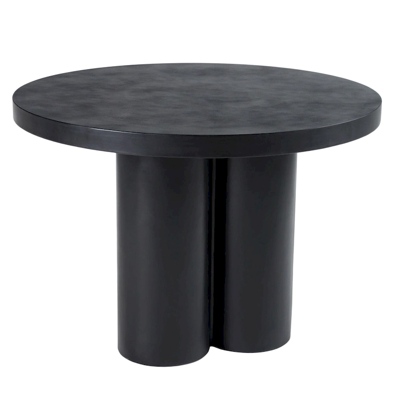 Modrest Bruni Modern Black Concrete Round Dining Table