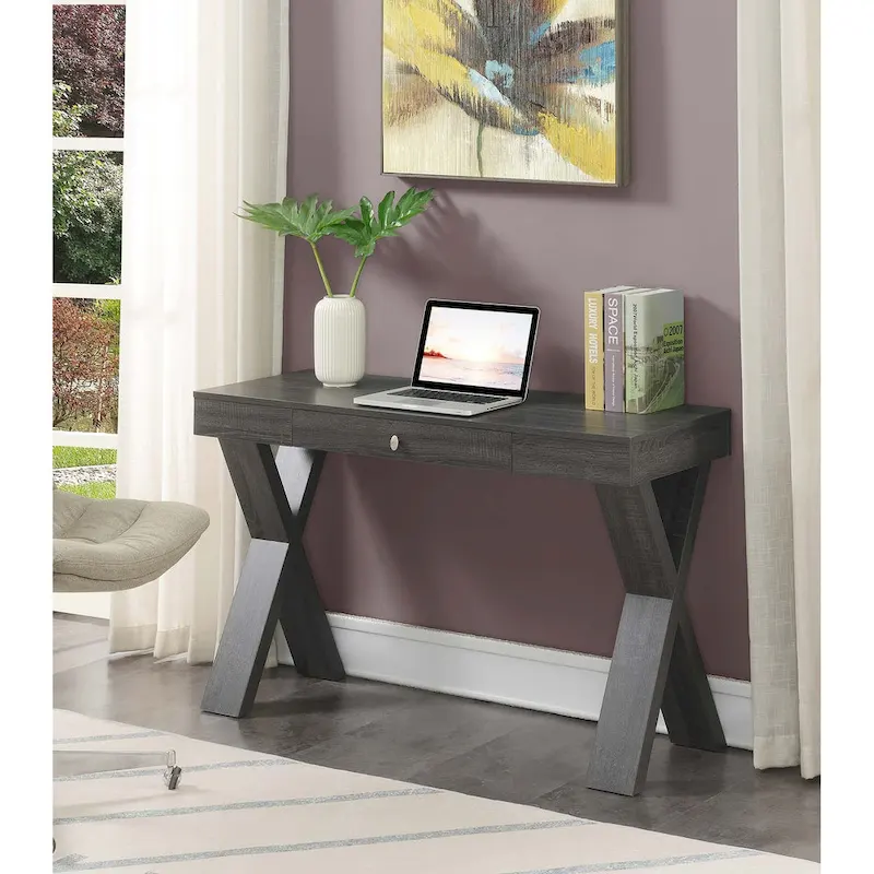 1 Drawer Desk with Crisscross Legs
