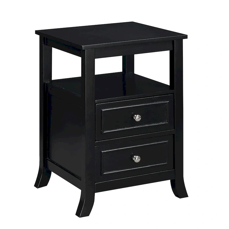 Convenience Concepts Melbourne 2 Drawer End Table with Shelf