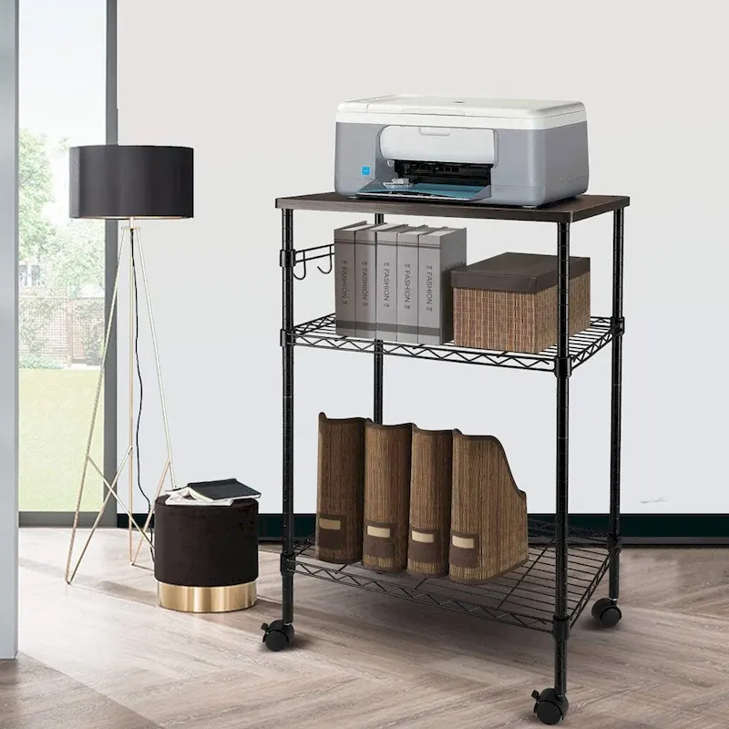 Farmhouse Kitchen Island Counter Height Table - Brown & White