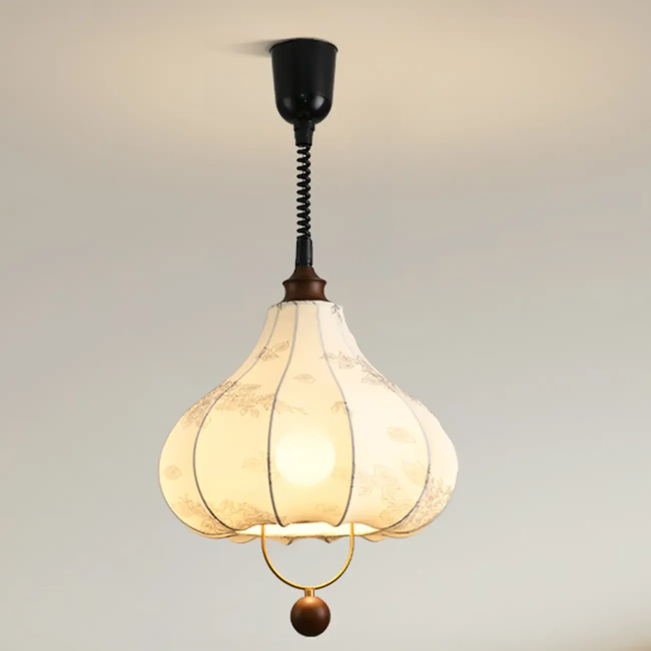 Art Deco Fabric Petal Blossom Hanging Pendant Light Fixture