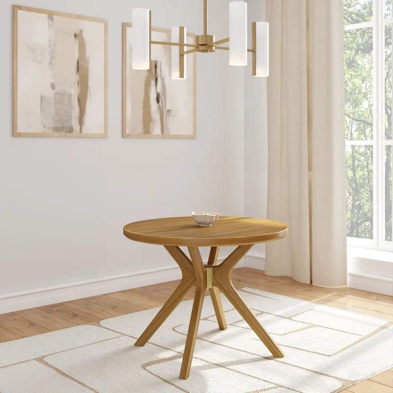 Cross Leg Round Dining Table 38 Inch