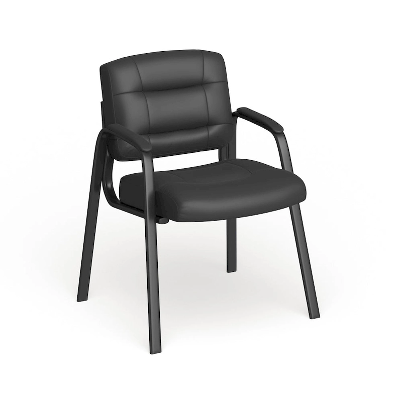 Upholstered Tufted Executive Reception Chair - Black