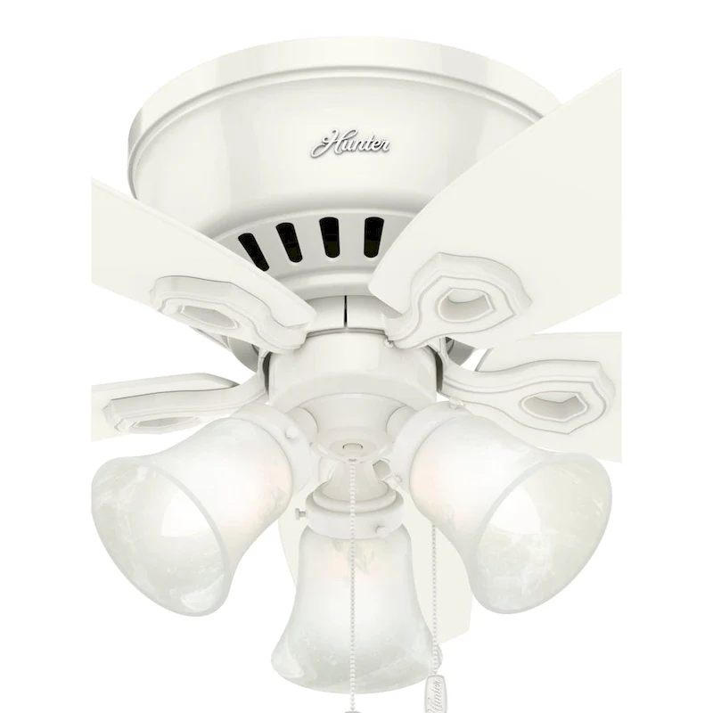 Hunter 42  Builder Low Profile Ceiling Fan with 3-Light LED Light Kit and Pull Chain