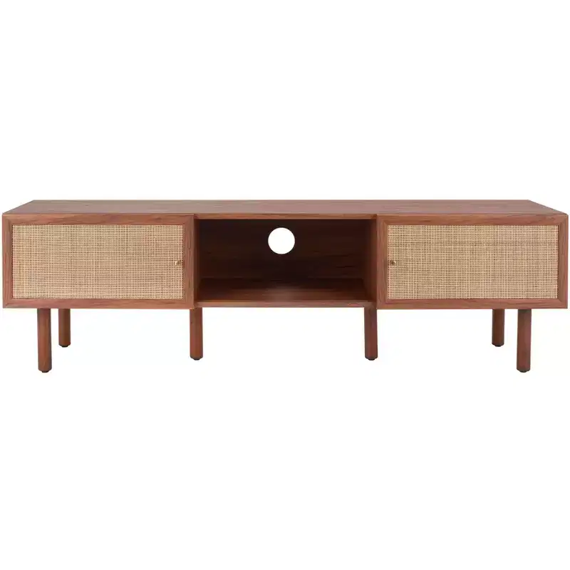 Silvanna 2 Door Media Stand - MED9604 - Walnut/Natural - Safavieh