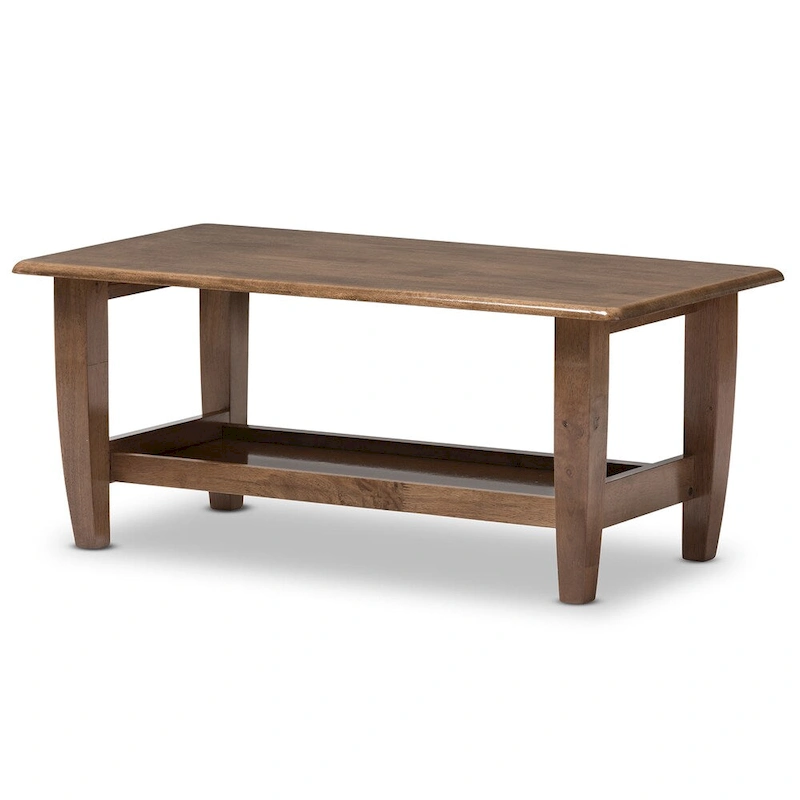 Baxton Studio Phanessa Mid-century Modern Walnut Finished Wood Coffee Table