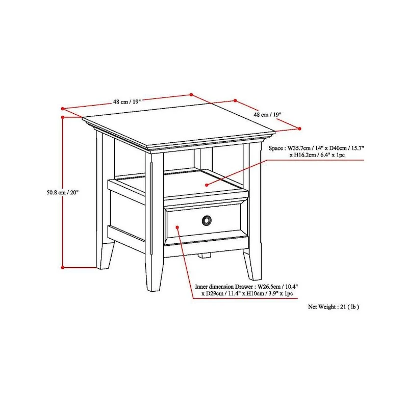 WYNDENHALL Halifax Solid Wood 19-inch Square End Table - 19 inch wide