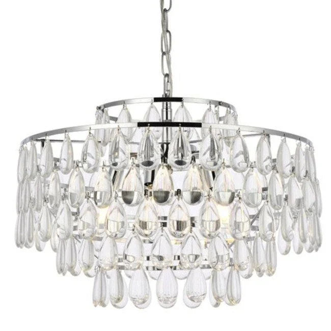 Elegant Lighting 1102D20 Mila 5 Light 20  Wide Crystal Pendant with