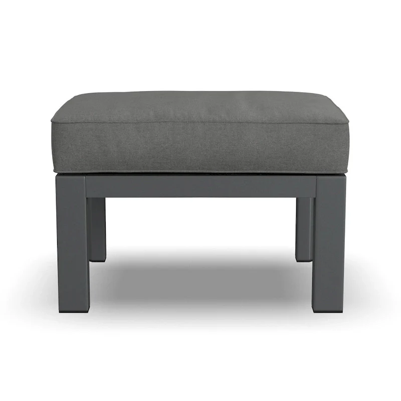 Grayton Gray Aluminum Ottoman - 26 x 18 x 21