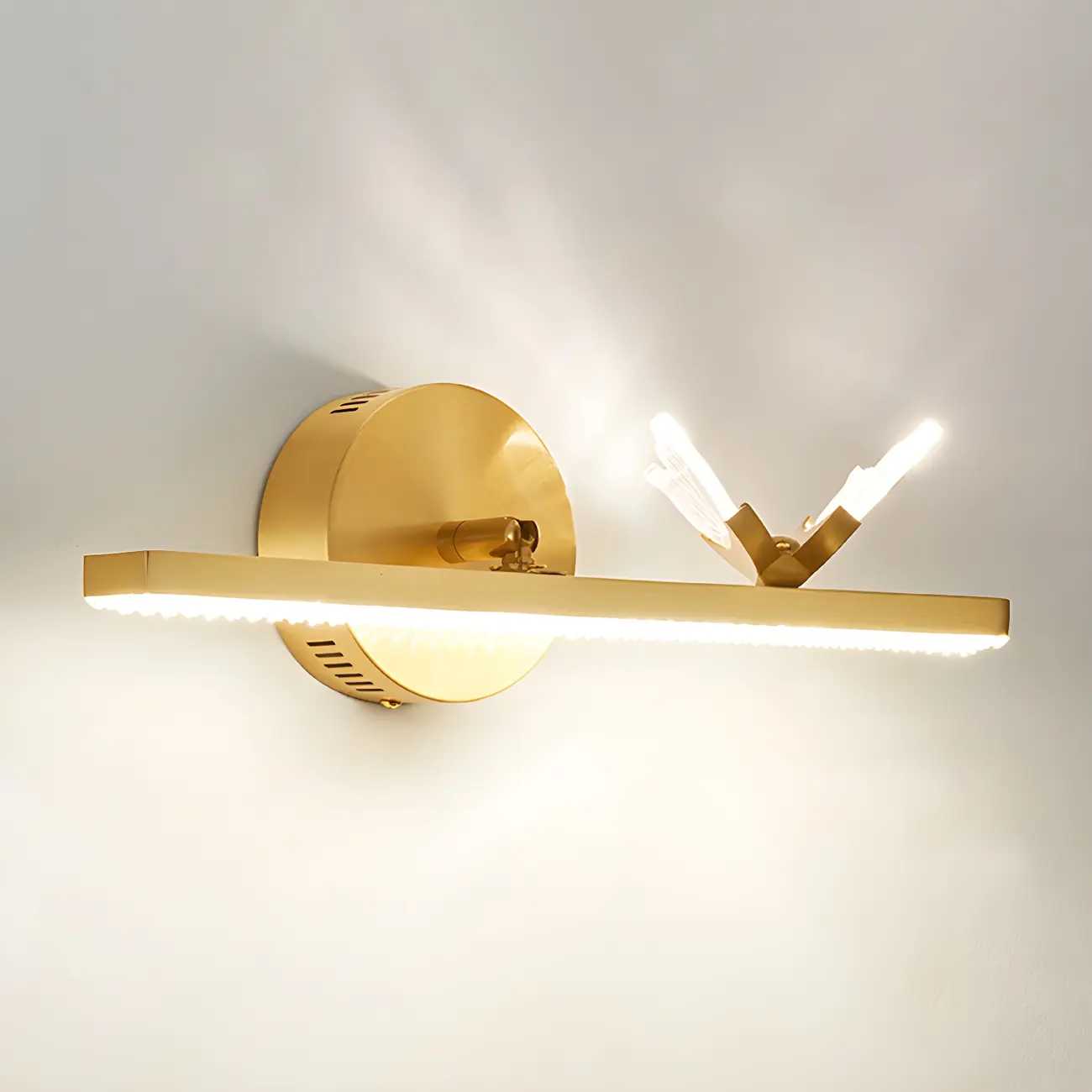 Elegant Linear LED Vanity Light with Gold Accent for Bathroom