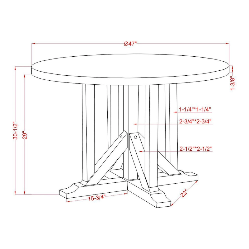 Furniture of America Derry Antique White & Dark Oak 47-inch Round Dining Table