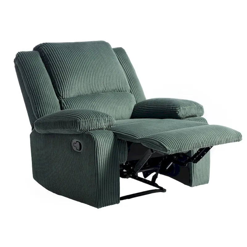 Vegan Leather Upholstered Push Back Manual Recliner Chair